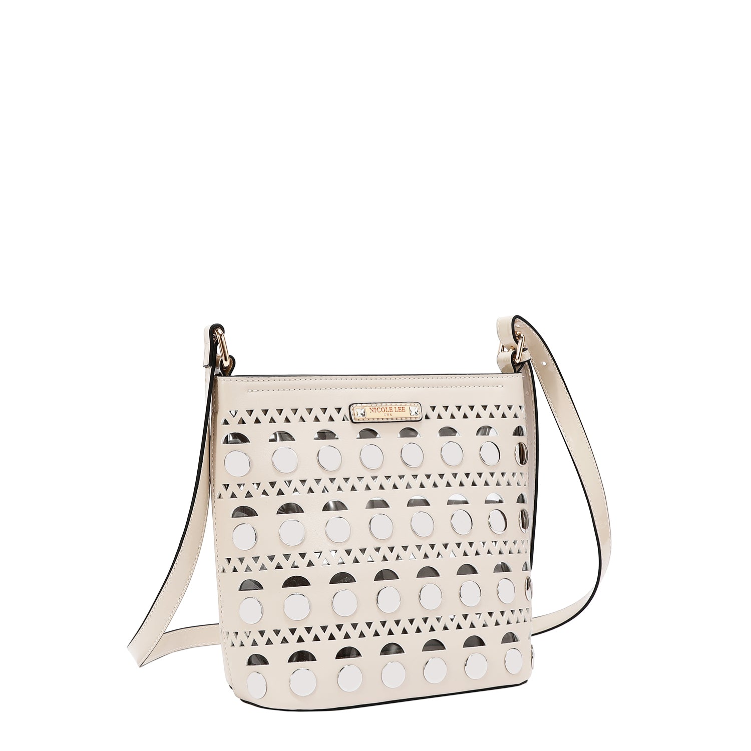SILVER POP STUD CROSSBODY