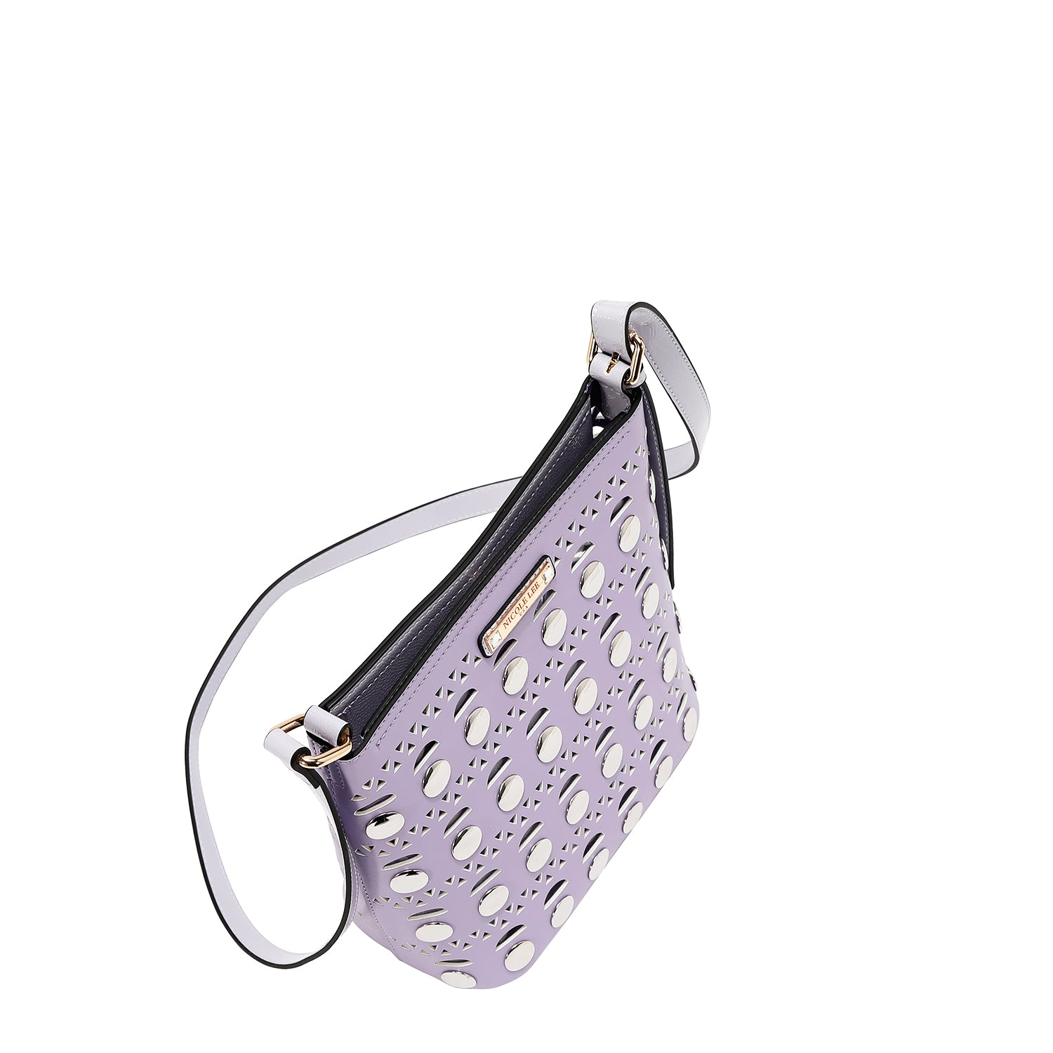 SILVER POP STUD CROSSBODY