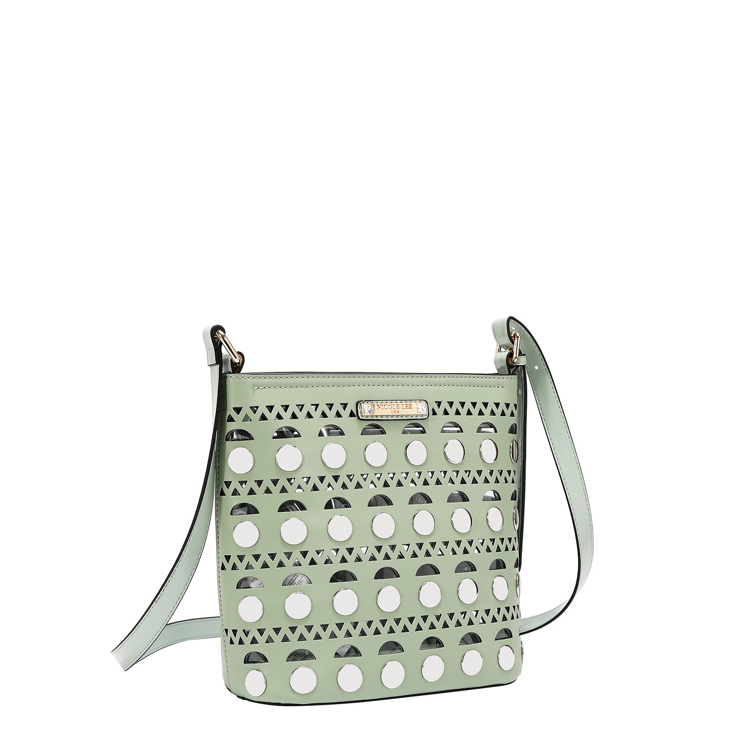 SILVER POP STUD CROSSBODY