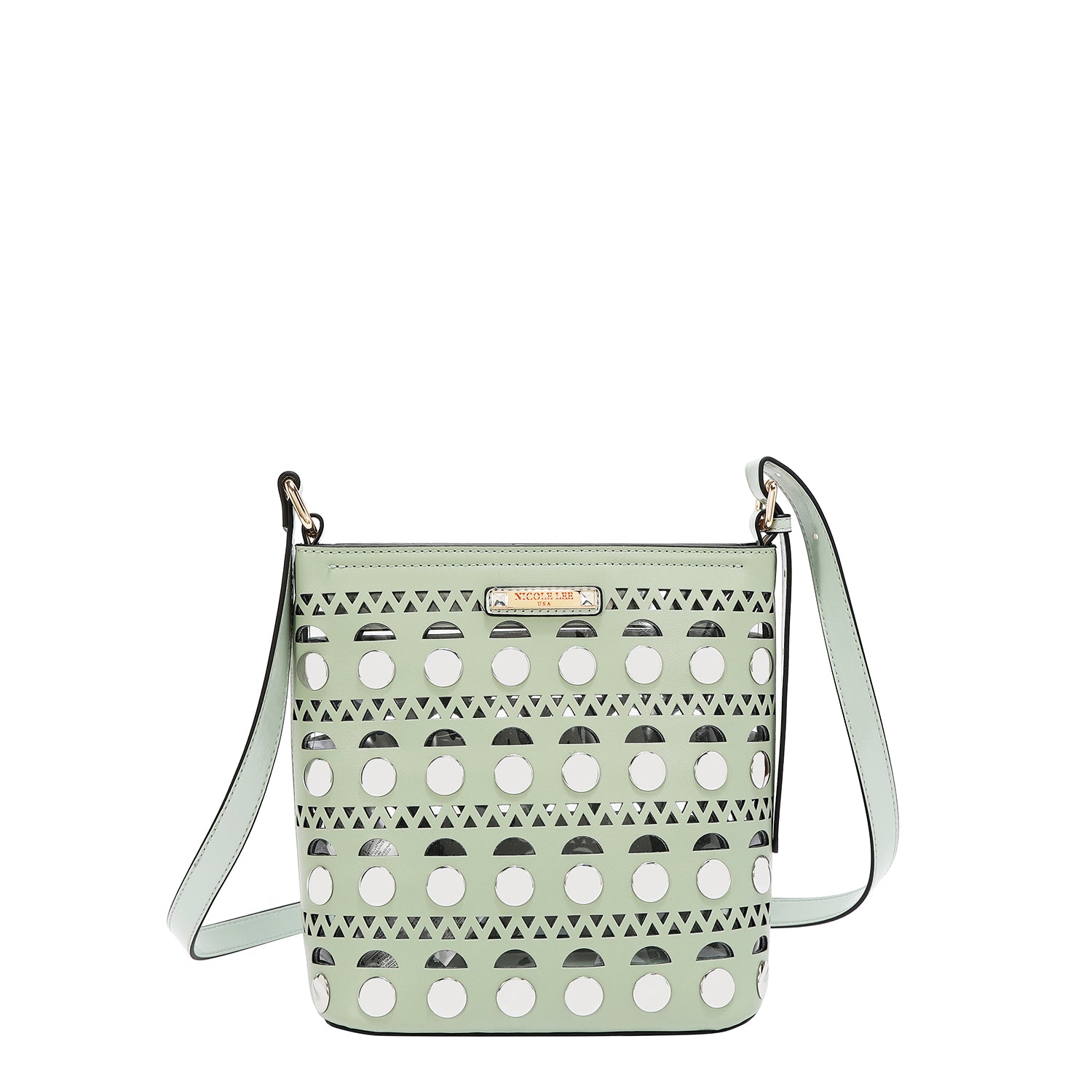 SILVER POP STUD CROSSBODY