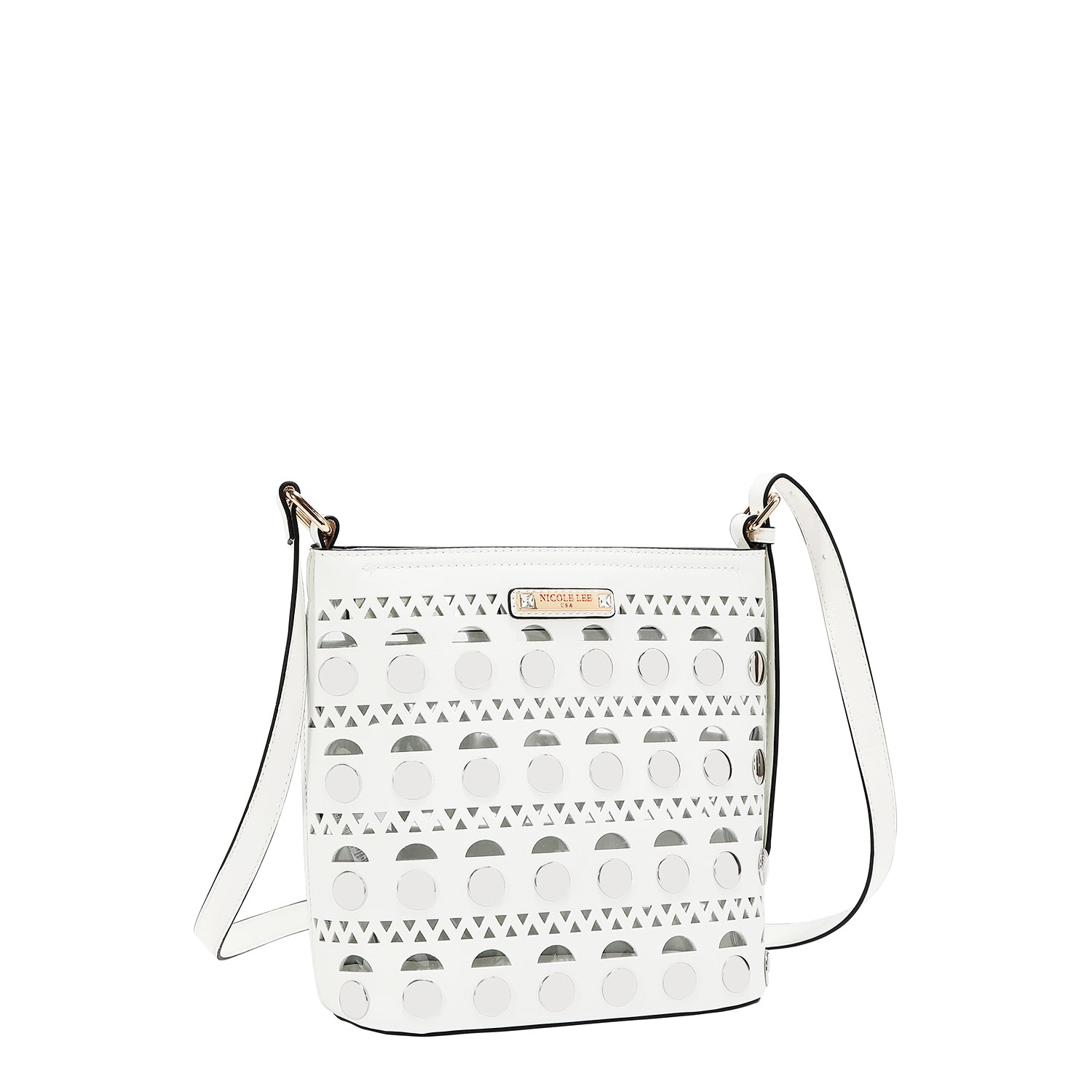 SILVER POP STUD CROSSBODY