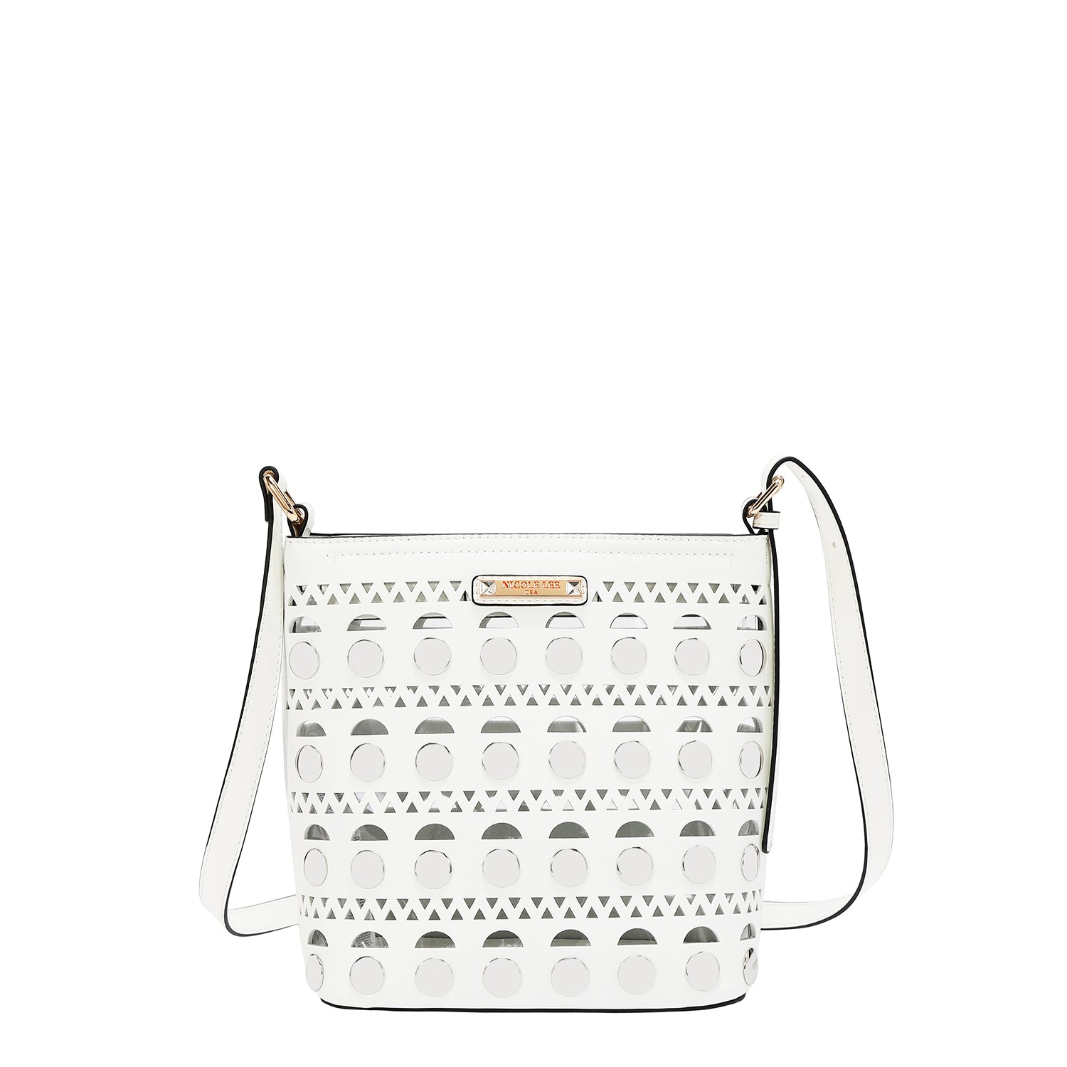 SILVER POP STUD CROSSBODY