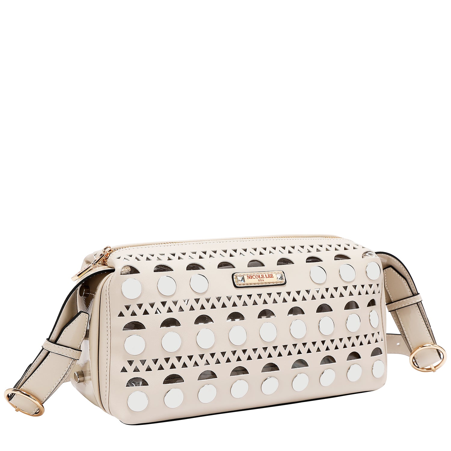 SILVER POP STUD SHOULDER BAG