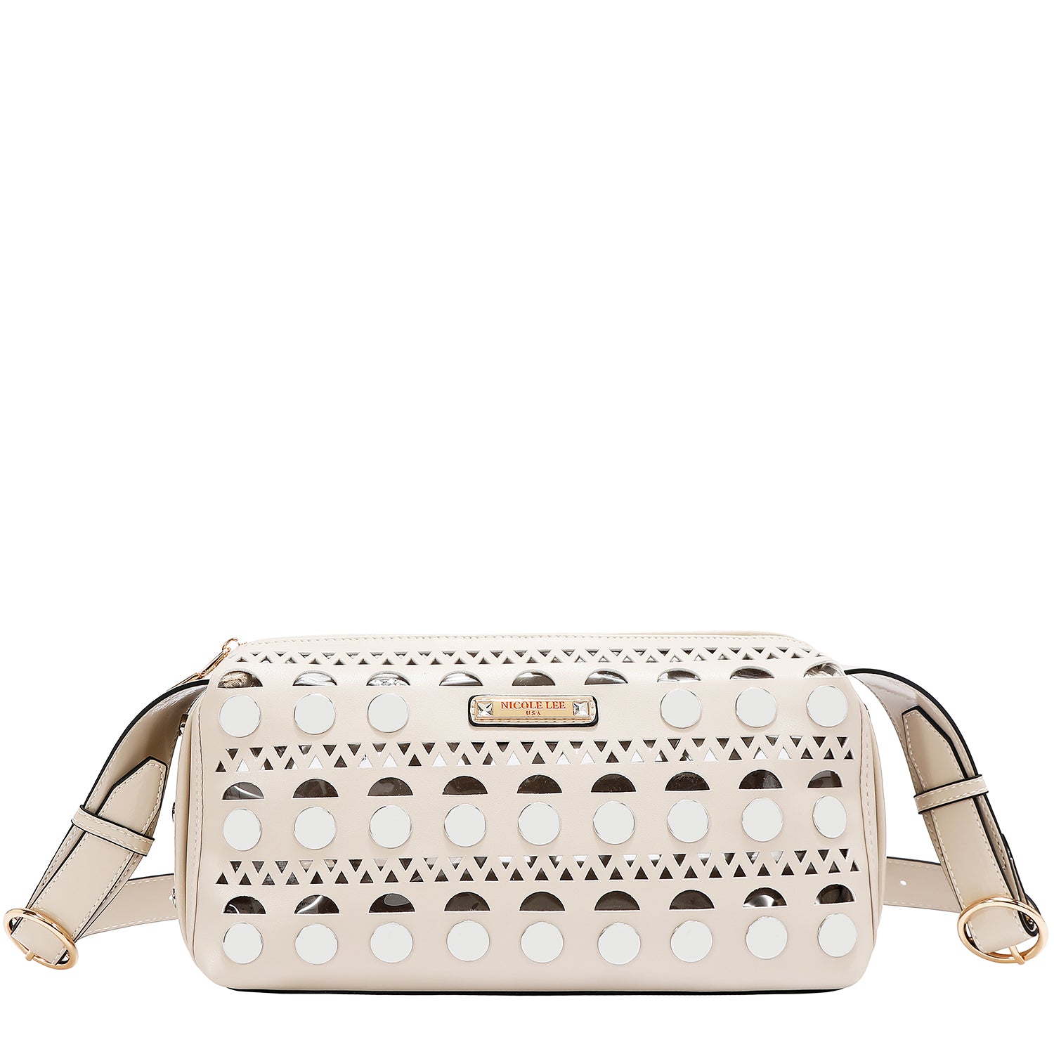 SILVER POP STUD SHOULDER BAG
