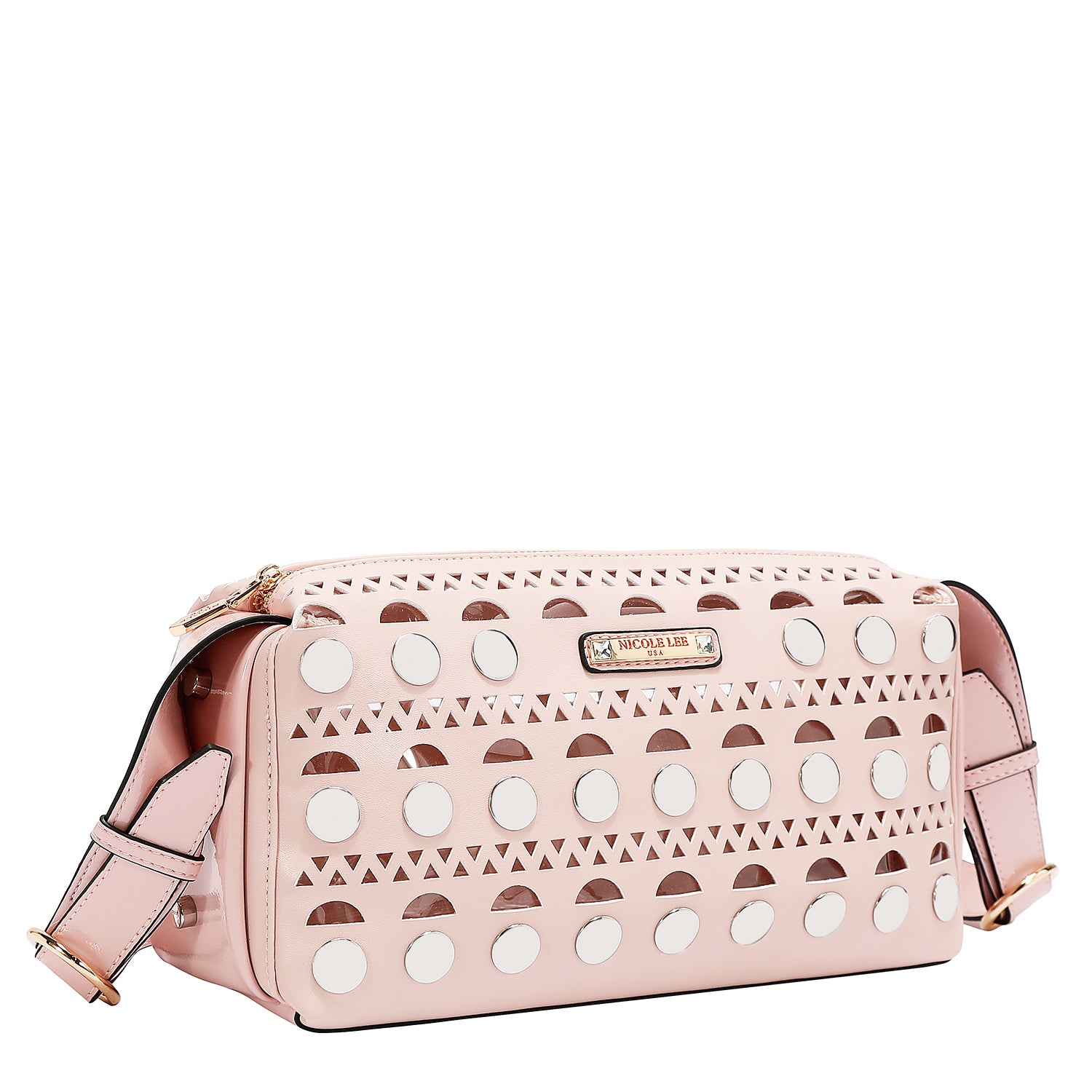 SILVER POP STUD SHOULDER BAG