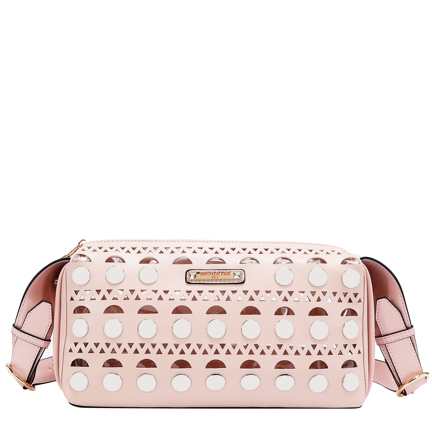 SILVER POP STUD SHOULDER BAG