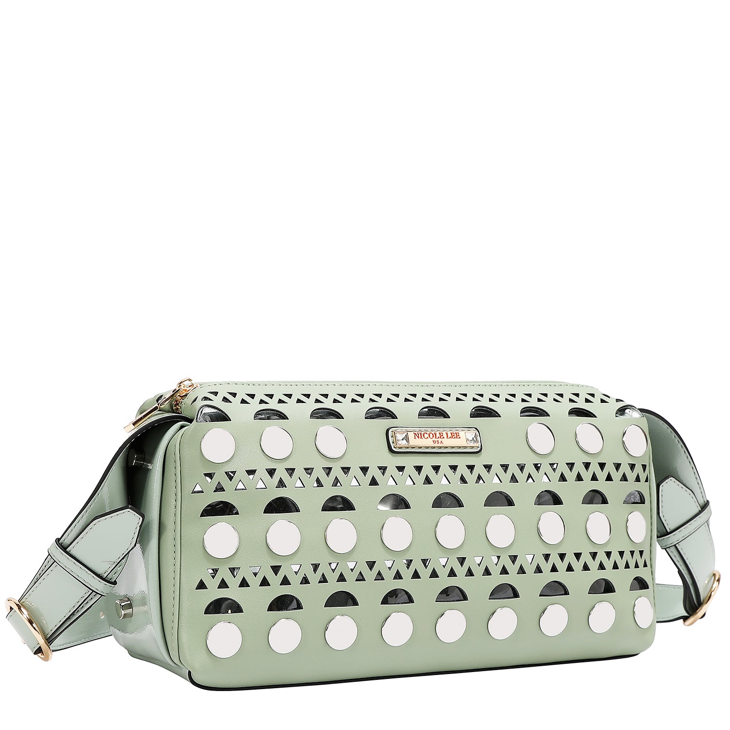 SILVER POP STUD SHOULDER BAG