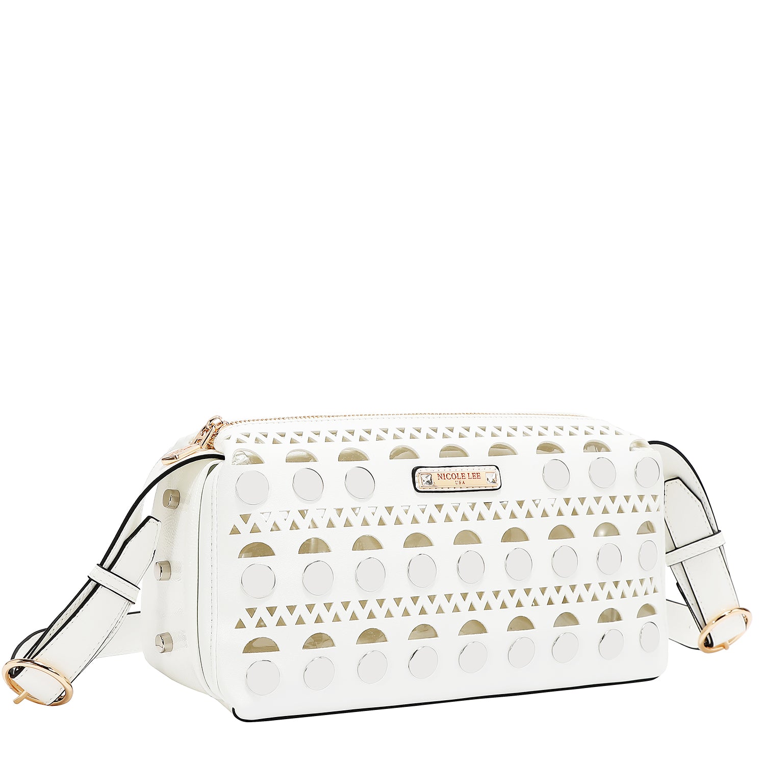 SILVER POP STUD SHOULDER BAG