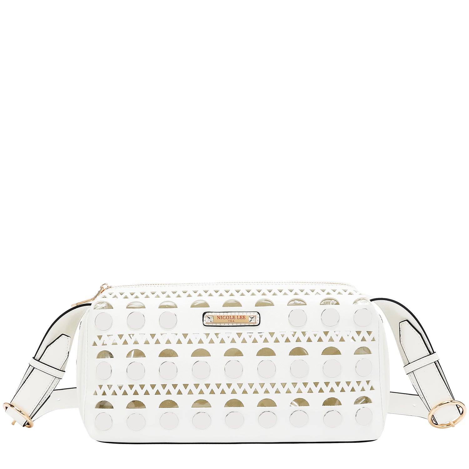 SILVER POP STUD SHOULDER BAG