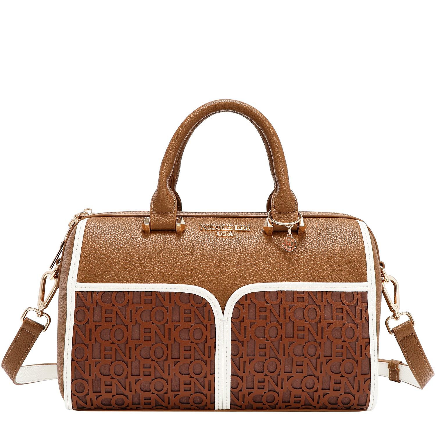 NICOLE MONOGRAM BOSTON BAG