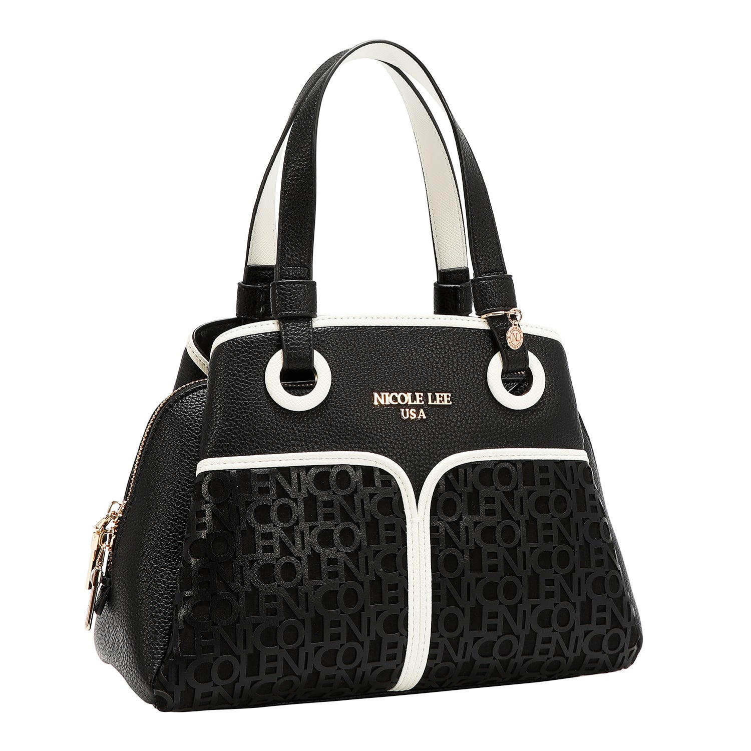 NICOLE MONOGRAM SATCHEL BAG