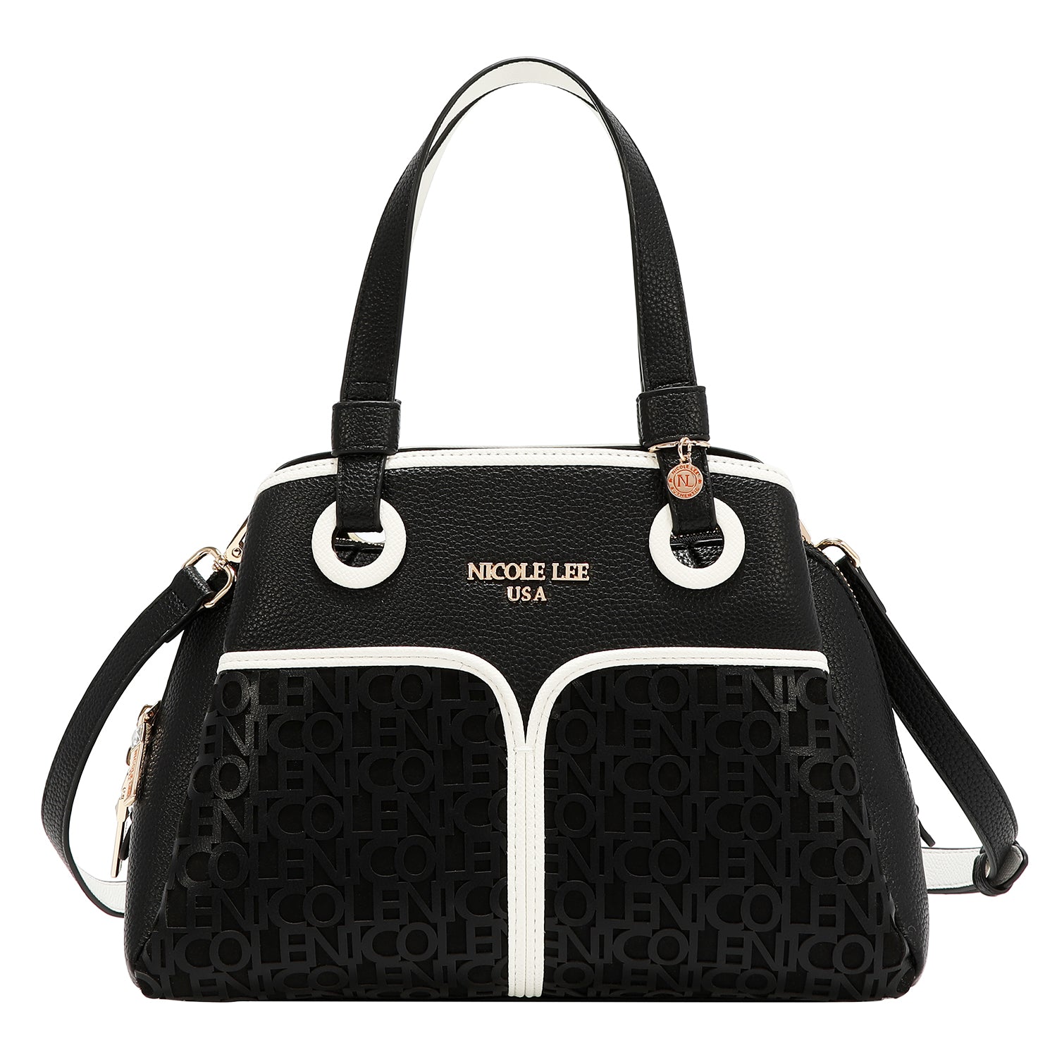 NICOLE MONOGRAM SATCHEL BAG