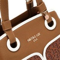 NICOLE MONOGRAM SATCHEL BAG