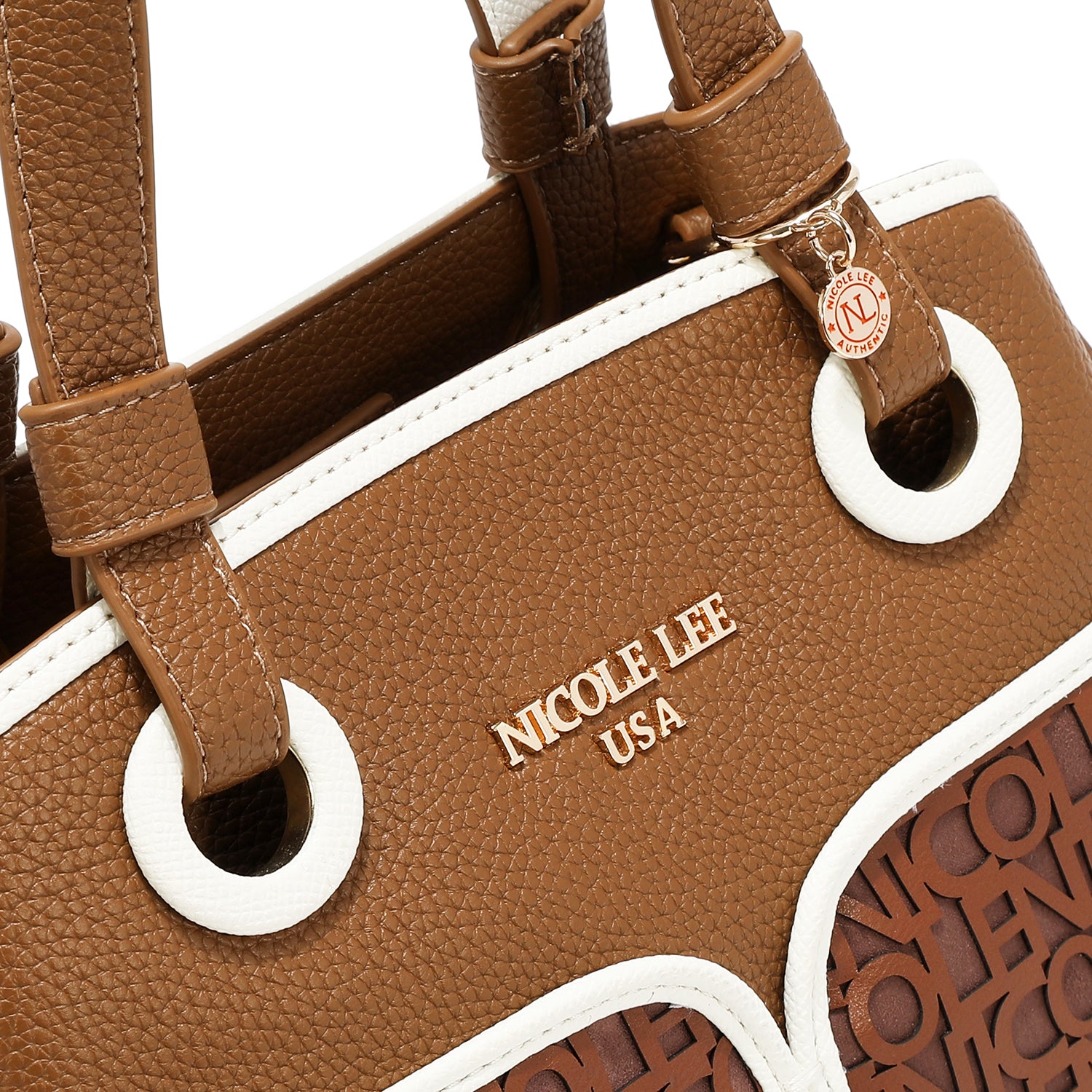 NICOLE MONOGRAM SATCHEL BAG