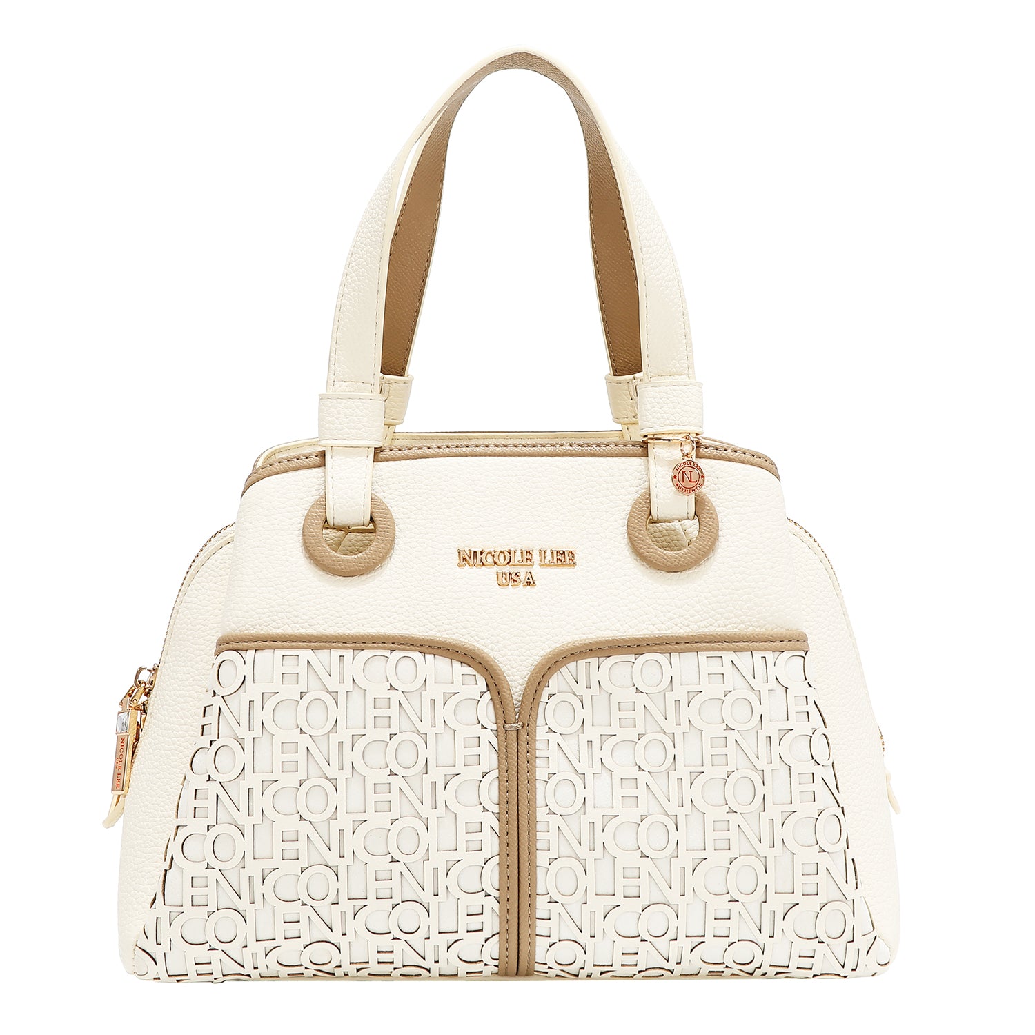 NICOLE MONOGRAM SATCHEL BAG