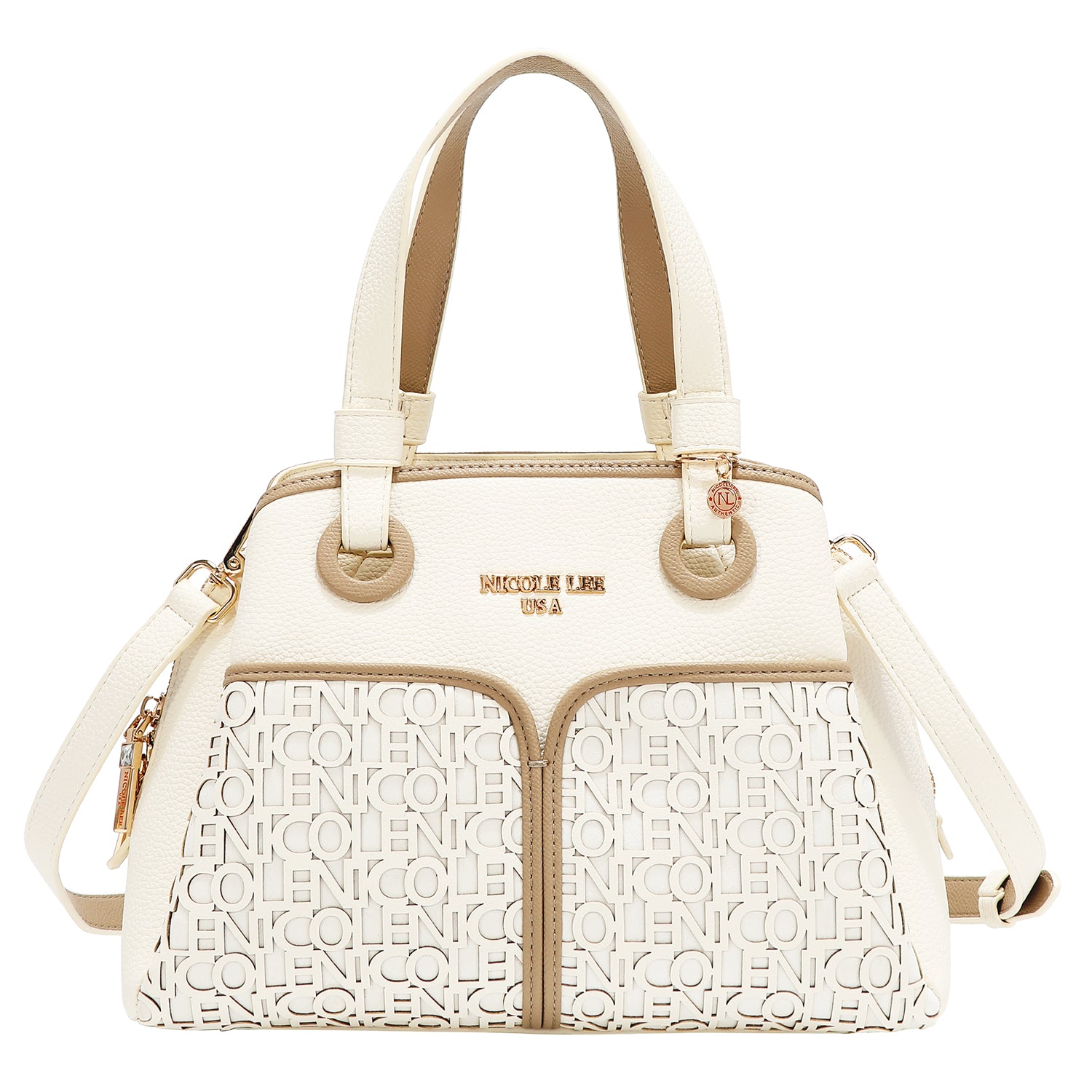 NICOLE MONOGRAM SATCHEL BAG