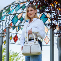 NICOLE MONOGRAM SATCHEL BAG