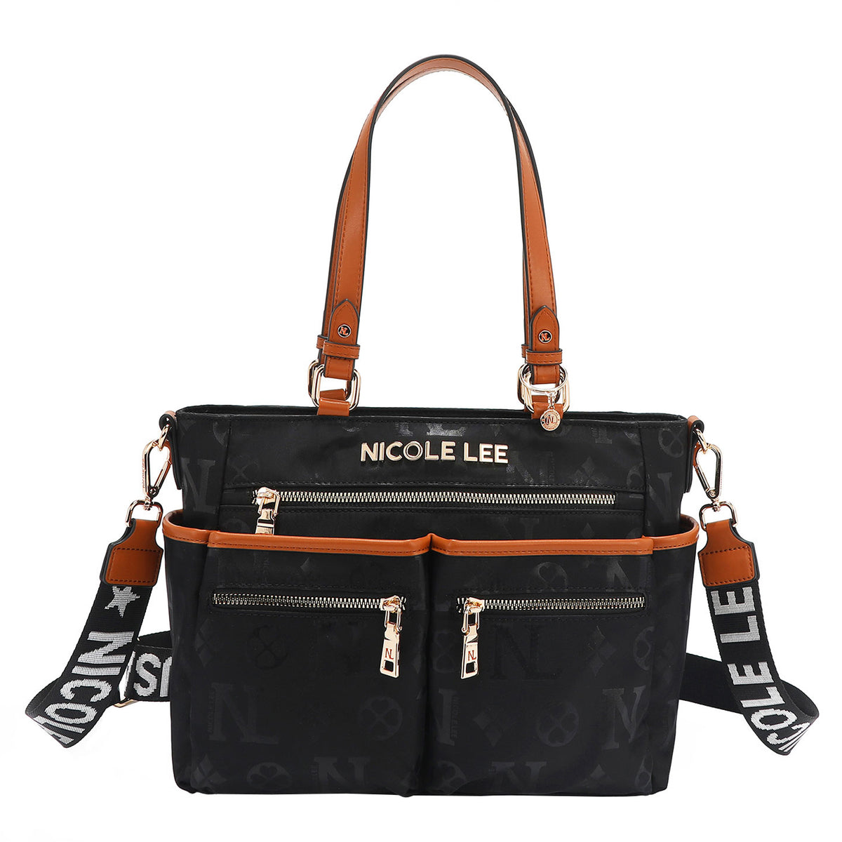 OUR NICOLE LEE MARGOT TOTE IN COLOR BLACK WITH STRAPS