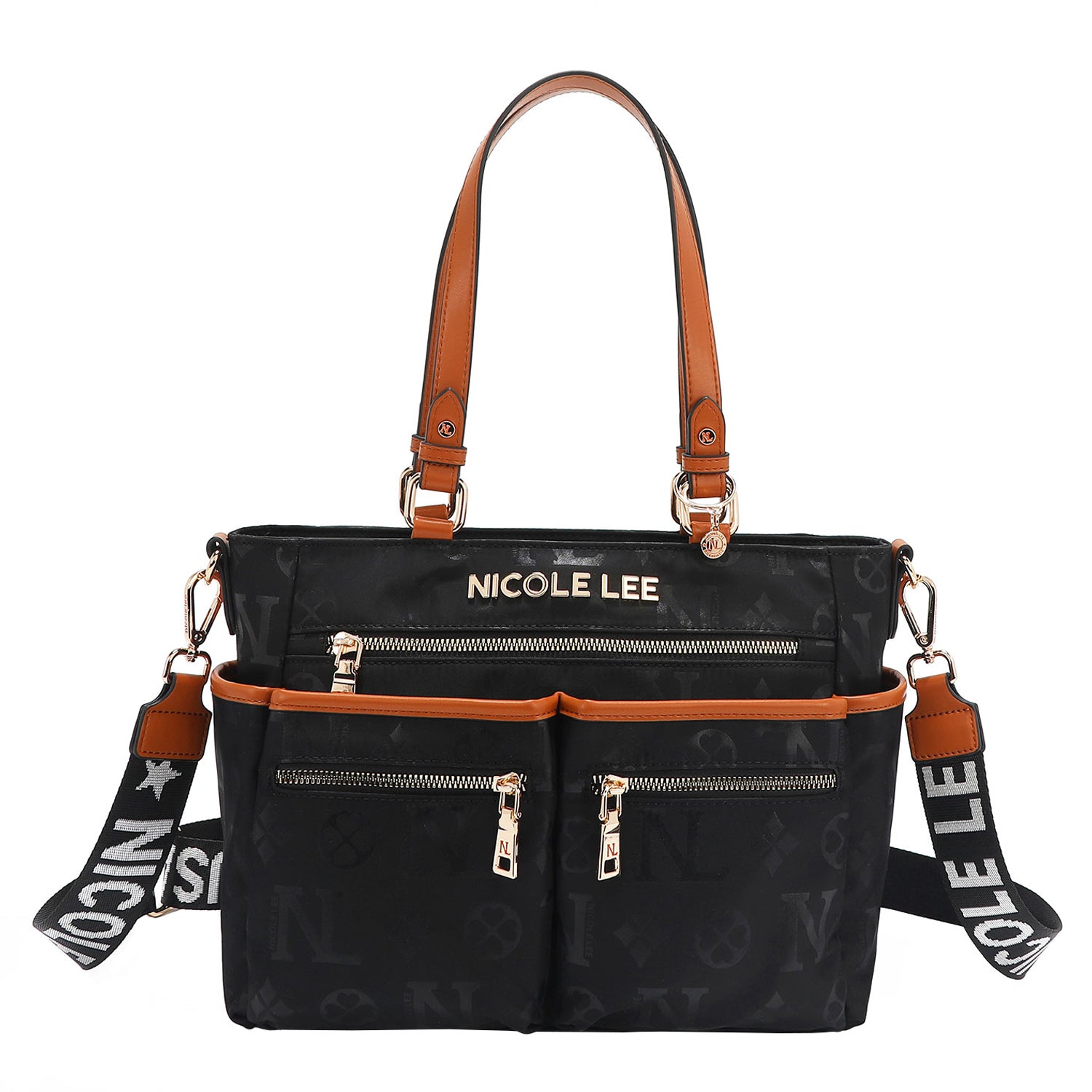 OUR NICOLE LEE MARGOT TOTE IN COLOR BLACK WITH STRAPS