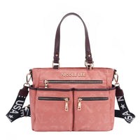 OUR NICOLE LEE MARGOT TOTE IN COLOR PINK WITH STRAPS