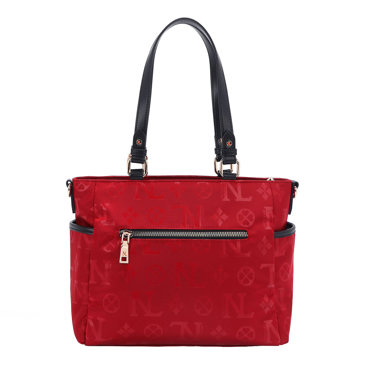 THE BACK OF OUR MARGOT TOTE BAG WITH BACK ZIP POCKET.