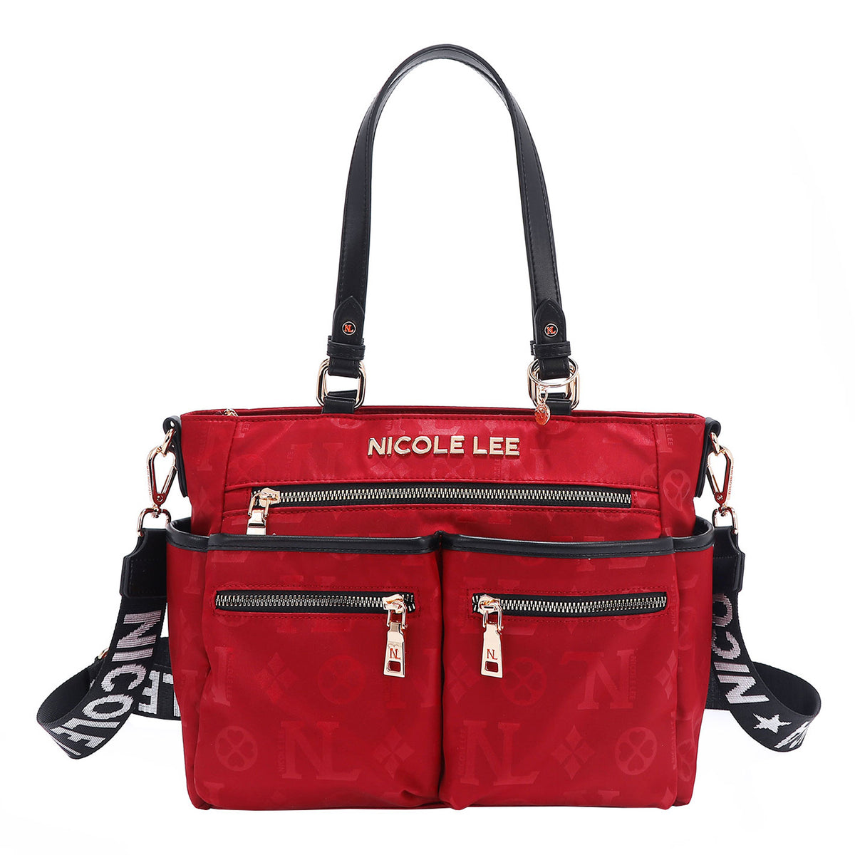OUR NICOLE LEE MARGOT TOTE IN RED WITH STRAPS