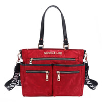 OUR NICOLE LEE MARGOT TOTE IN RED WITH STRAPS