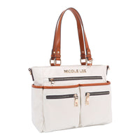 OUR NICOLE LEE MARGOT TOTE IN WHITE. 