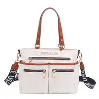 OUR NICOLE LEE MARGOT TOTE IN WHITE WITH STRAPS