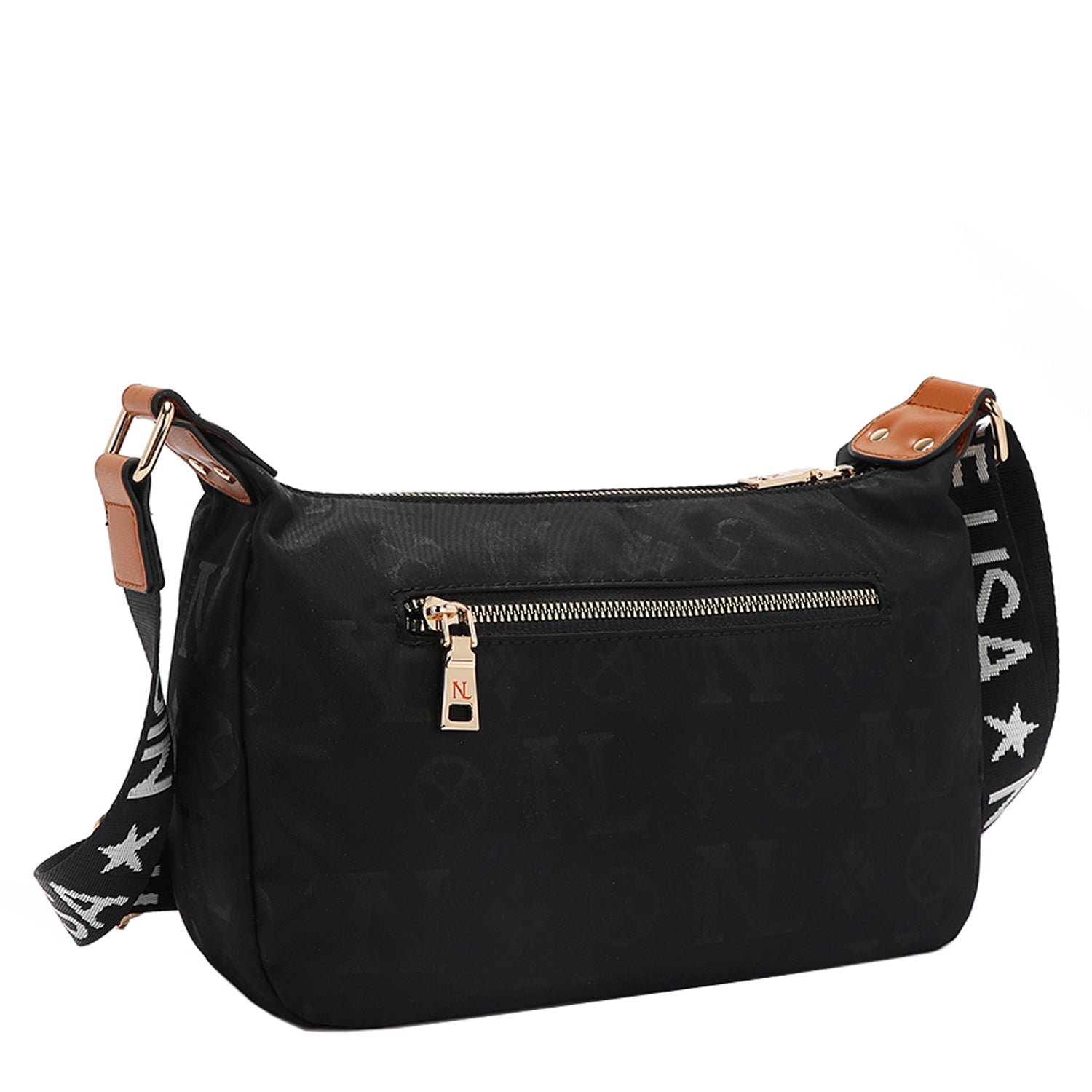 THE BACK OF OUR MARGOT SHOULDER BAG WITH BACK ZIP POCKET.