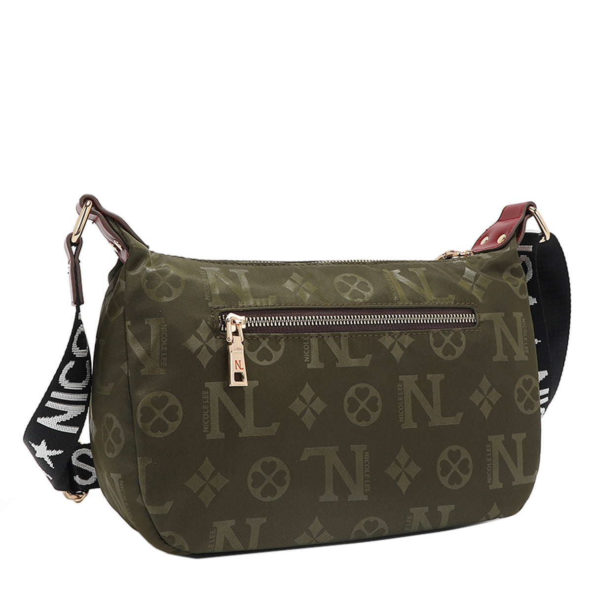 THE BACK OF OUR MARGOT SHOULDER BAG WITH BACK ZIP POCKET.