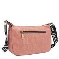 THE BACK OF OUR MARGOT SHOULDER BAG WITH BACK ZIP POCKET.