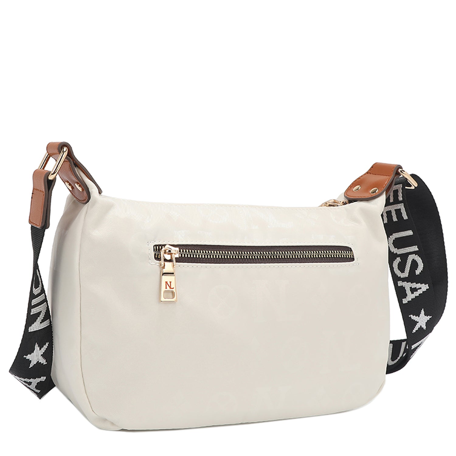 THE BACK OF OUR MARGOT SHOULDER BAG WITH BACK ZIP POCKET.