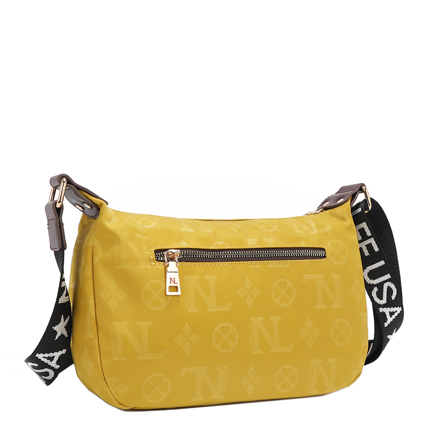 THE BACK OF OUR MARGOT SHOULDER BAG WITH BACK ZIP POCKET.