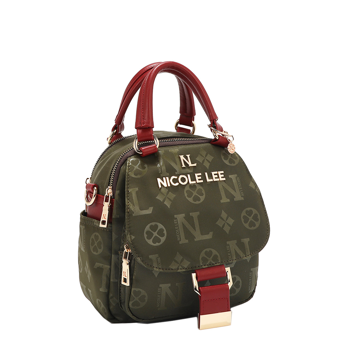OUR NICOLE LEE MARGOT MULTI-WEAR DOME BAG IN OLIVE. 
