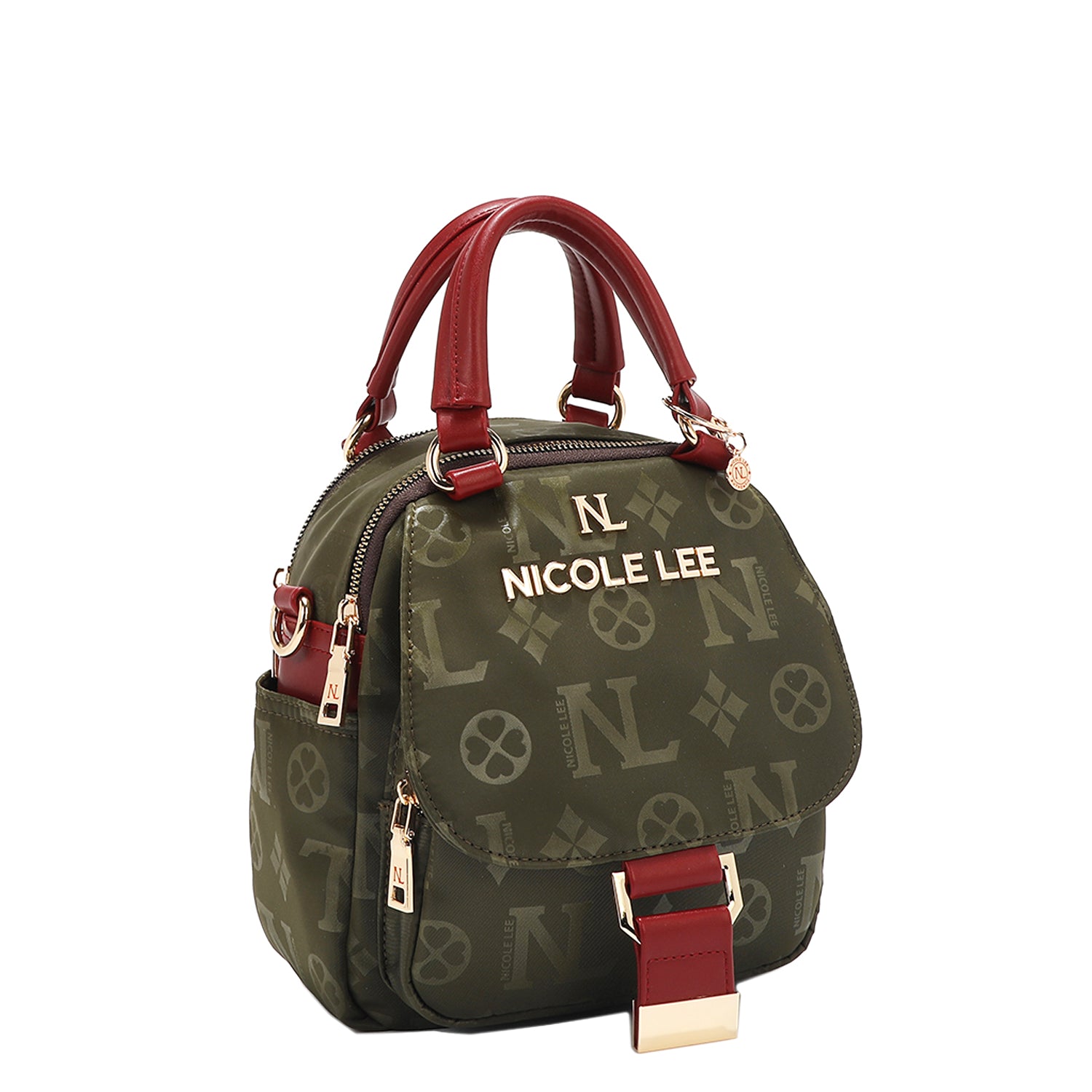 OUR NICOLE LEE MARGOT MULTI-WEAR DOME BAG IN OLIVE. 