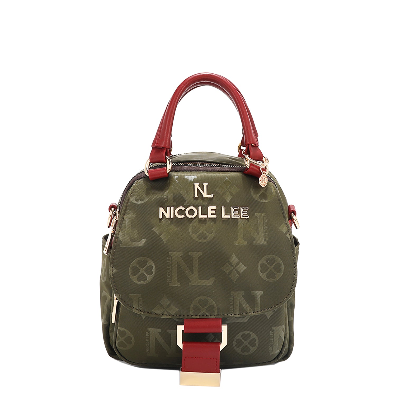 OUR NICOLE LEE MARGOT MULTI-WEAR DOME BAG IN OLIVE. 