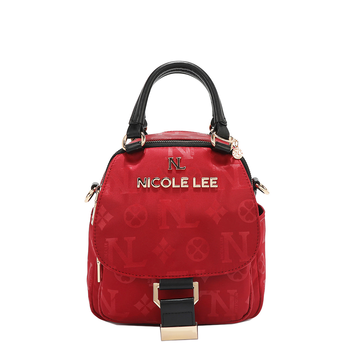 OUR NICOLE LEE MARGOT MULTI-WEAR DOME BAG IN RED. 