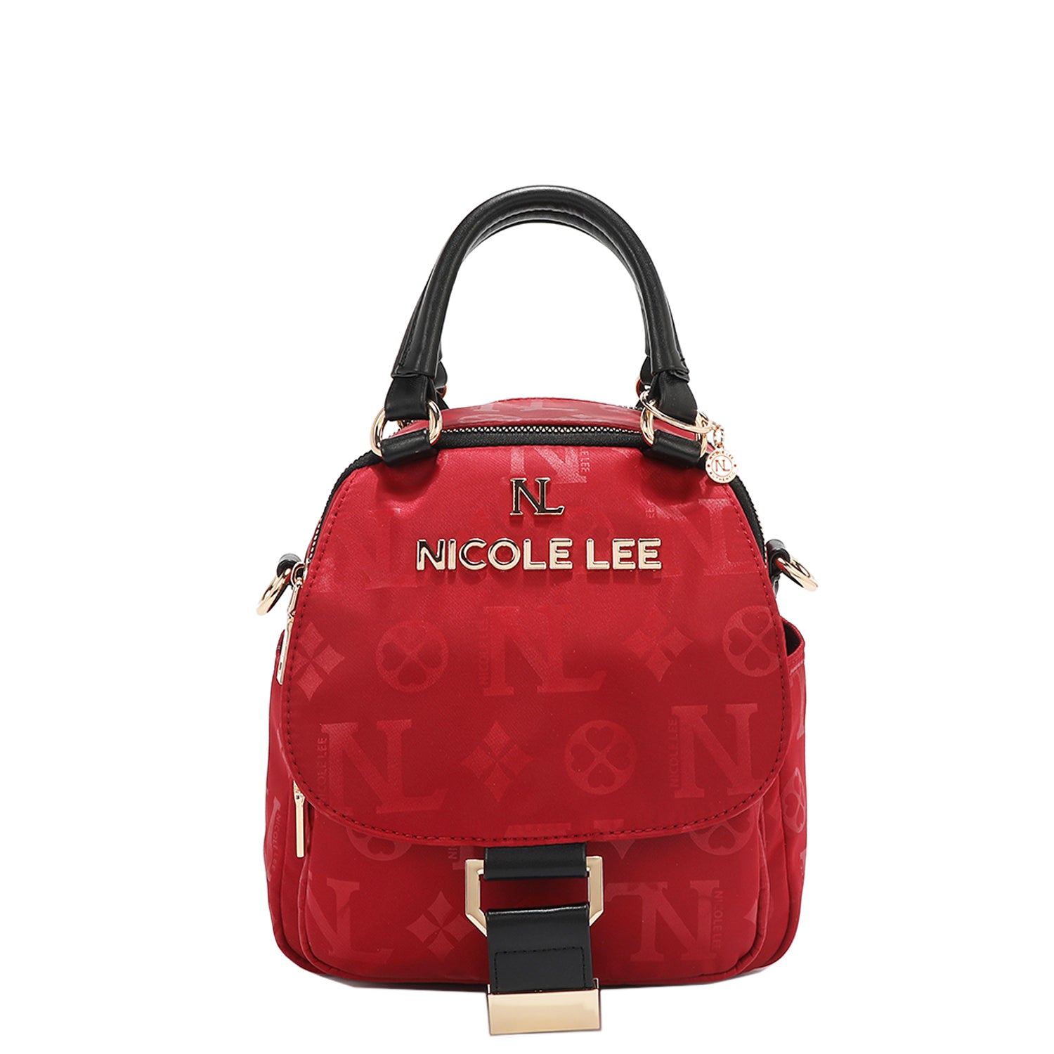 OUR NICOLE LEE MARGOT MULTI-WEAR DOME BAG IN RED. 