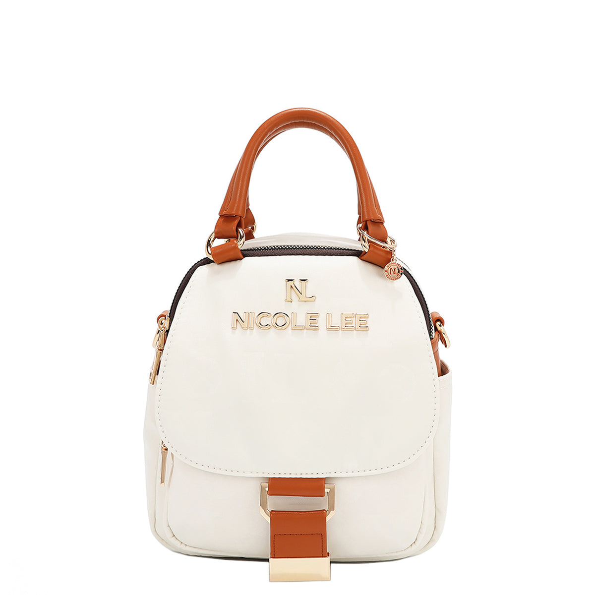 OUR NICOLE LEE MARGOT MULTI-WEAR DOME BAG IN WHITE. 