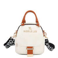 OUR NICOLE LEE MARGOT MULTI-WEAR DOME BAG IN WHITE WITH STRAPS