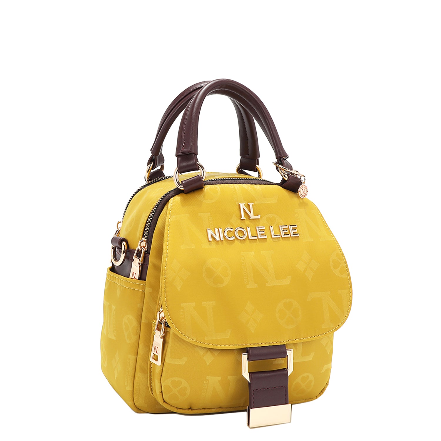 OUR NICOLE LEE MARGOT MULTI-WEAR DOME BAG IN YELLOW. 