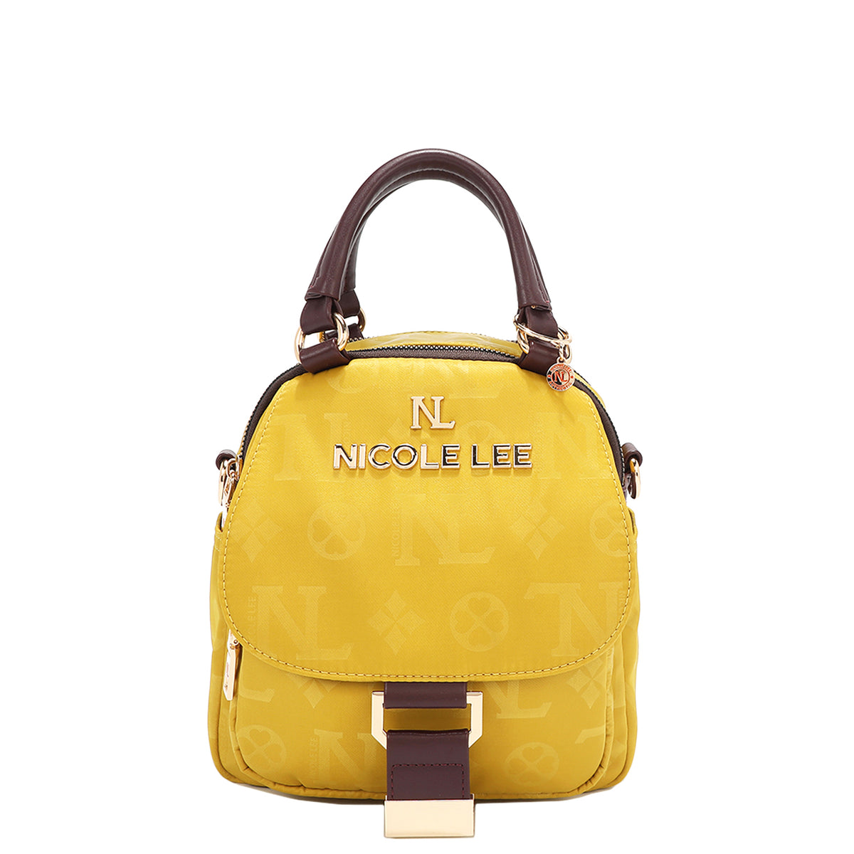 OUR NICOLE LEE MARGOT MULTI-WEAR DOME BAG IN YELLOW. 
