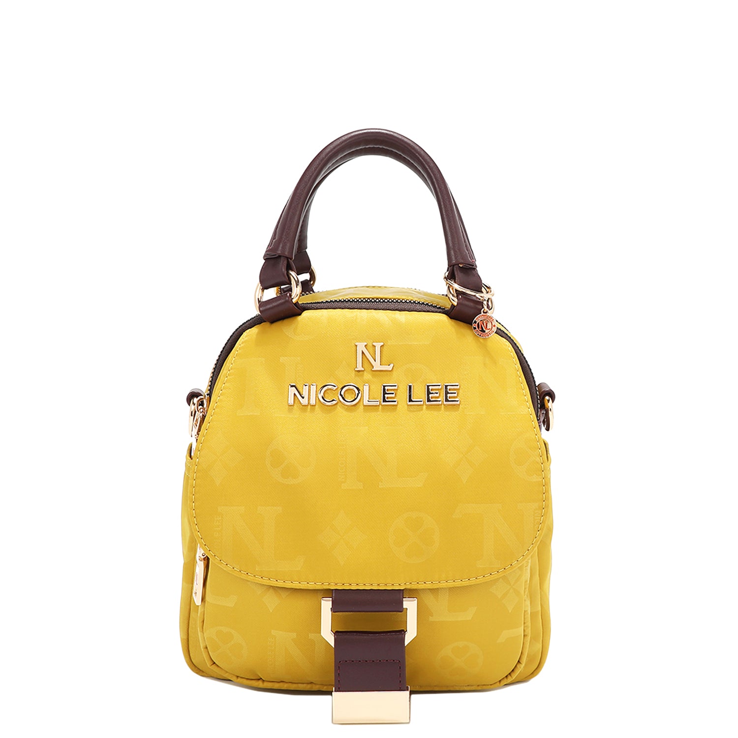 OUR NICOLE LEE MARGOT MULTI-WEAR DOME BAG IN YELLOW. 