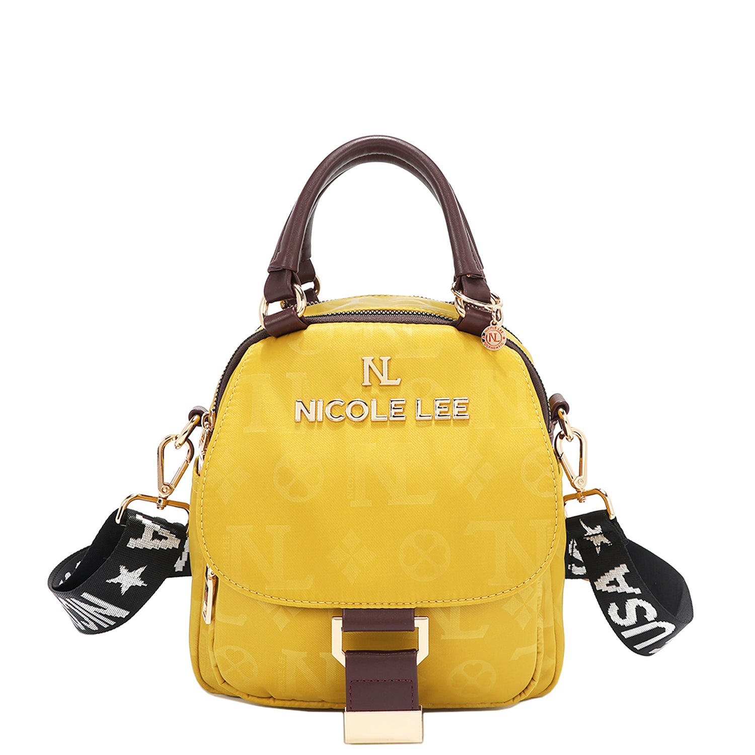 OUR NICOLE LEE MARGOT MULTI-WEAR DOME BAG IN YELLOW WITH STRAPS