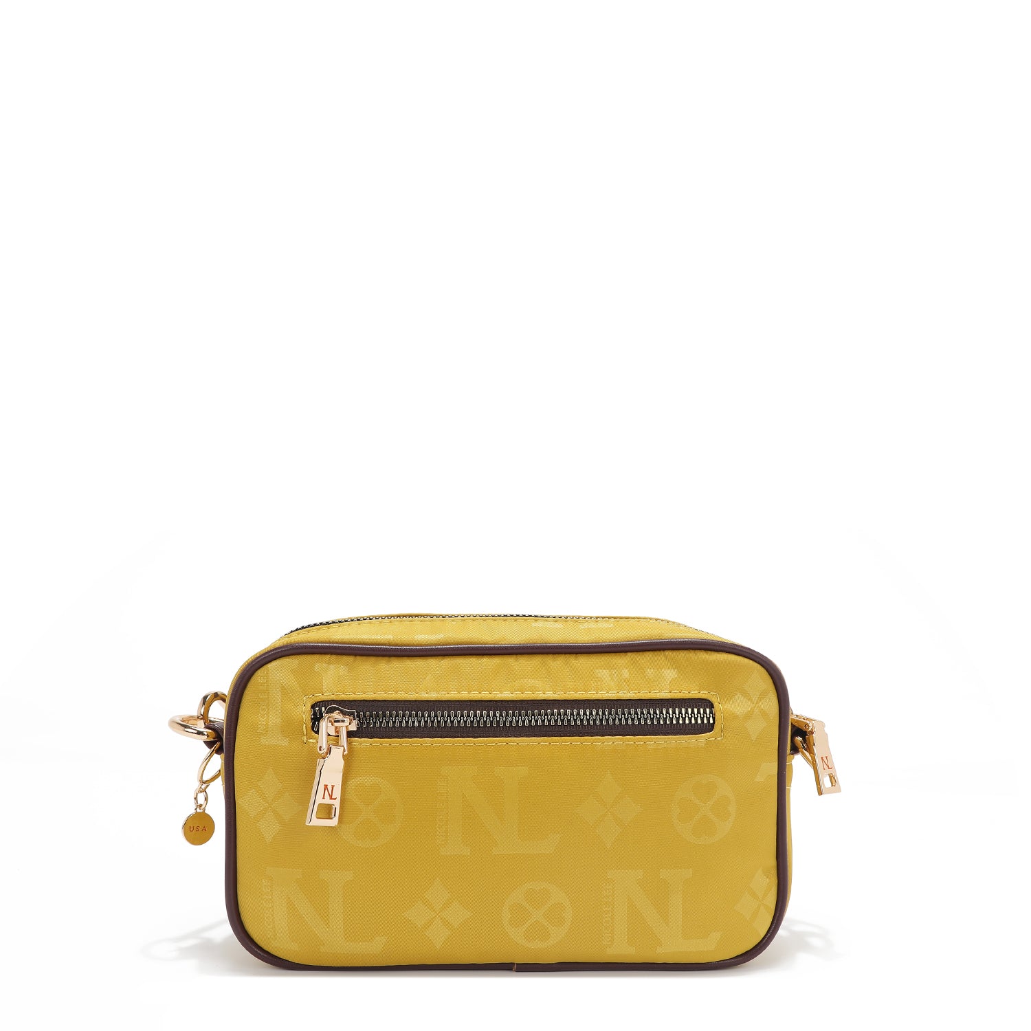 OUR NICOLE LEE MARGOT 2 PIECE CROSSBODY BACK ZIP POCKET IN YELLOW.
