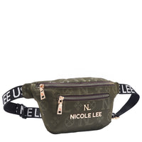 OUR NICOLE LEE MARGOT BELT BAG IN OLIVE. 