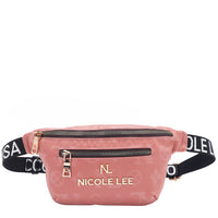 OUR NICOLE LEE MARGOT BELT BAG IN PINK. 
