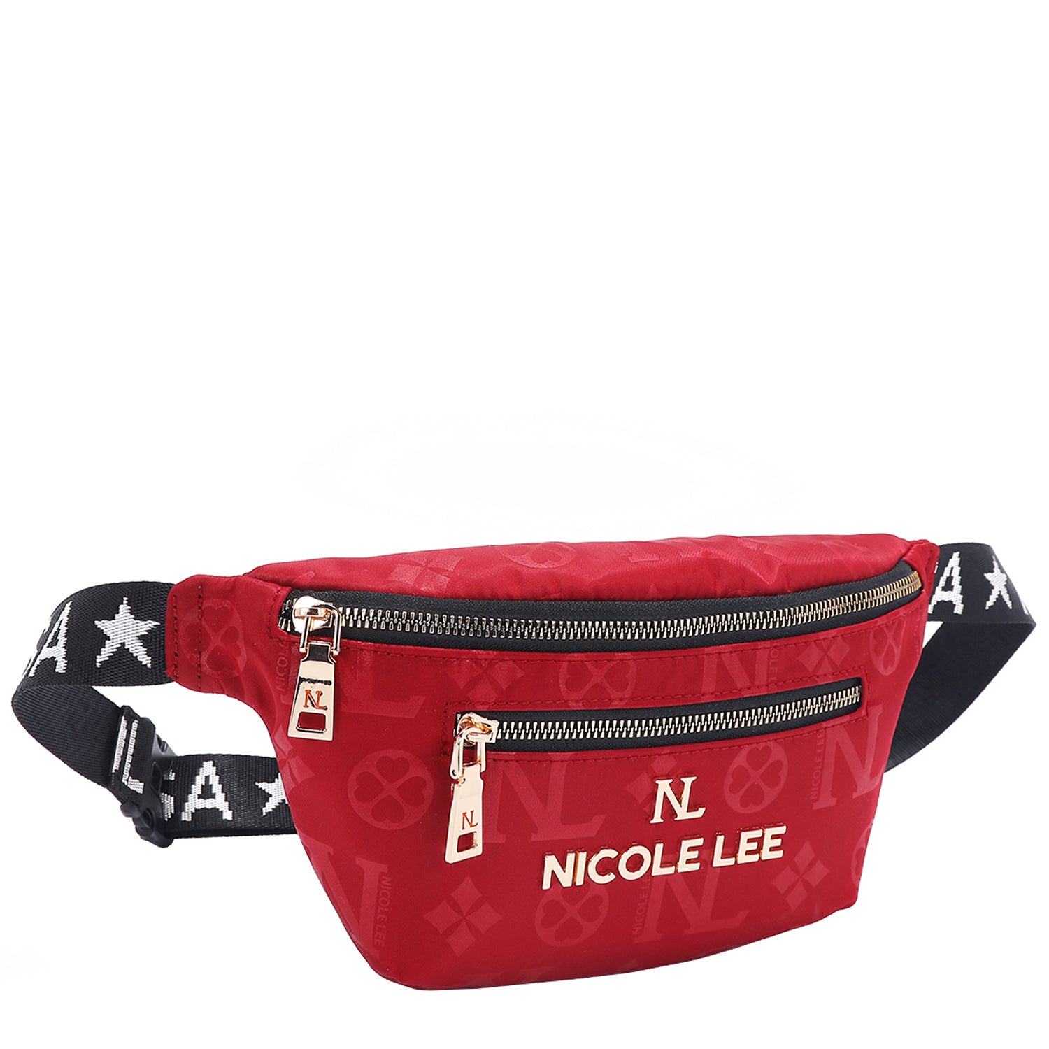 OUR NICOLE LEE MARGOT BELT BAG IN RED. 