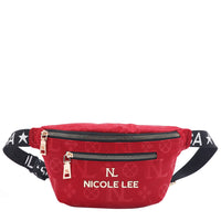 OUR NICOLE LEE MARGOT BELT BAG IN RED. 